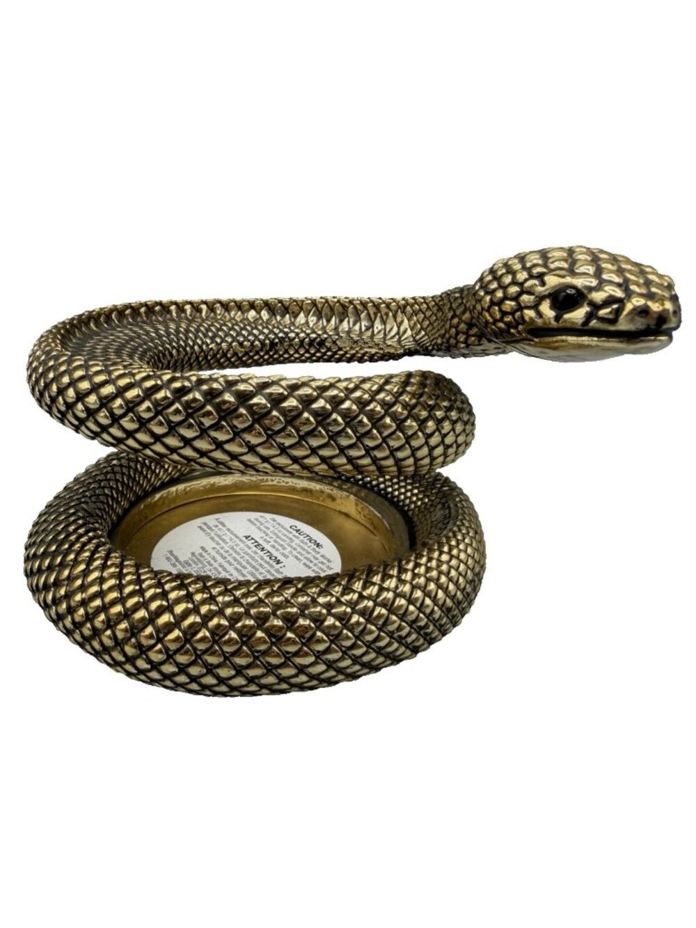 Bath & Body Works Coil Snake 3-Wick Candle Pedestal Holder Gold Black Halloween